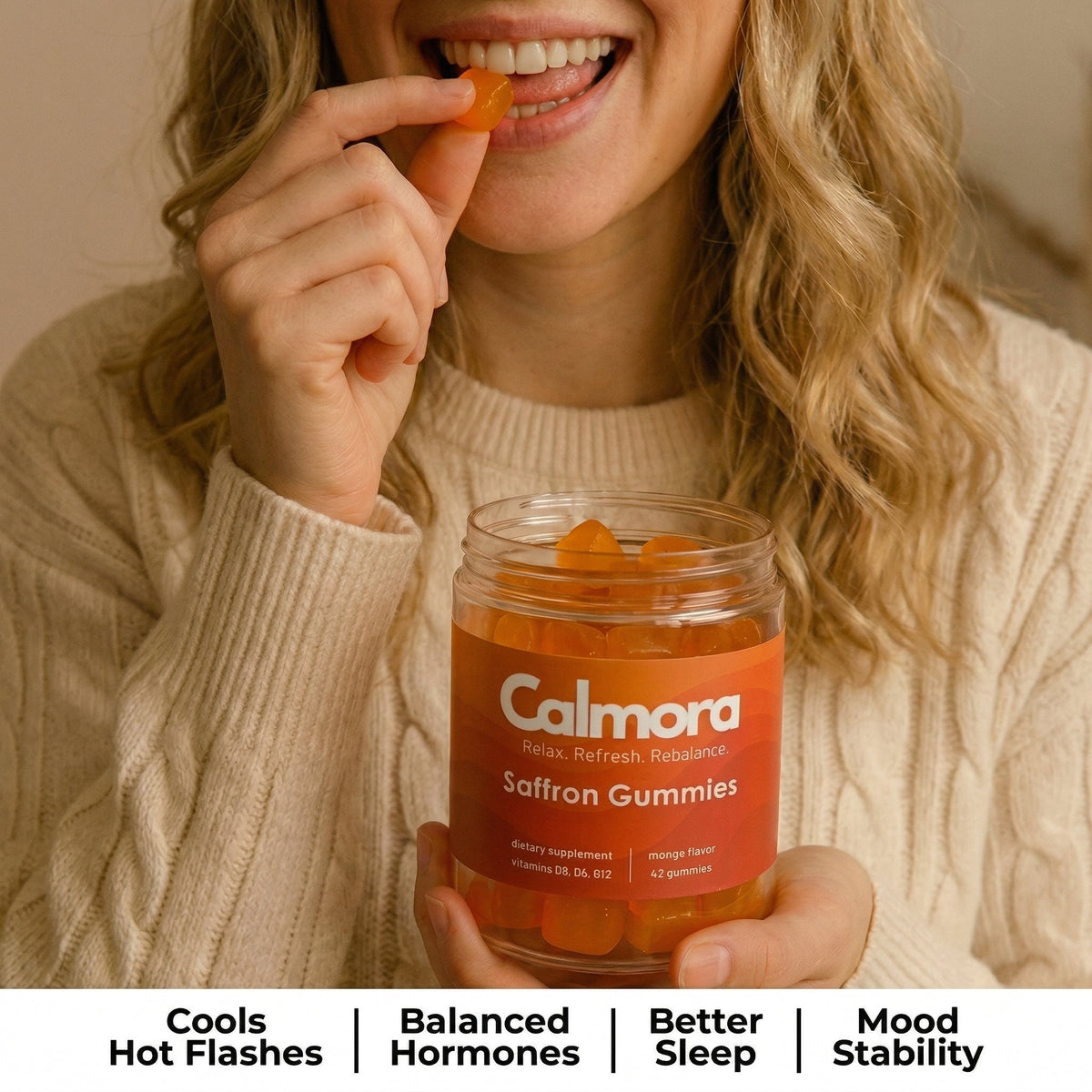 Saffron Gummies for Menopause: Energy & Confidence - Calmora By Calmi